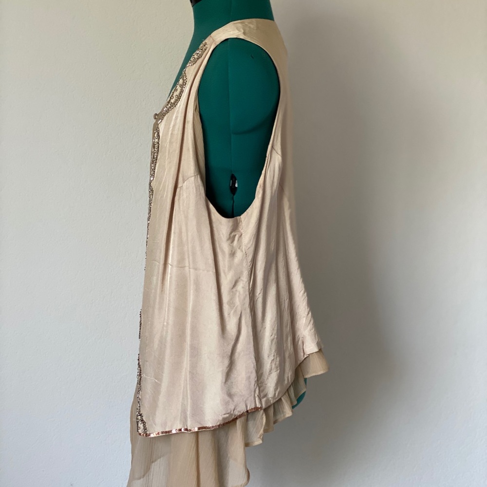 IMAN Beige Golden Vest Jacket  size 1X - Picture 3 of 10